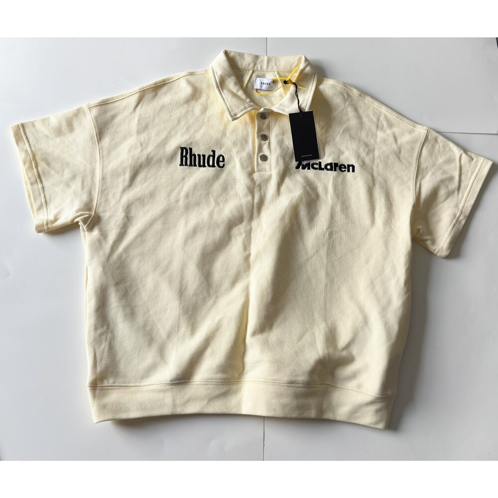 NEW! RHUDE x McLaren Vintage White Men's Polo Shirt Small